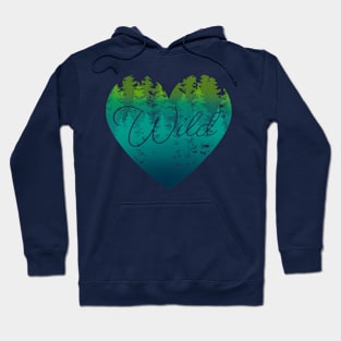 Wild Heart Design in Blue and Green Hoodie